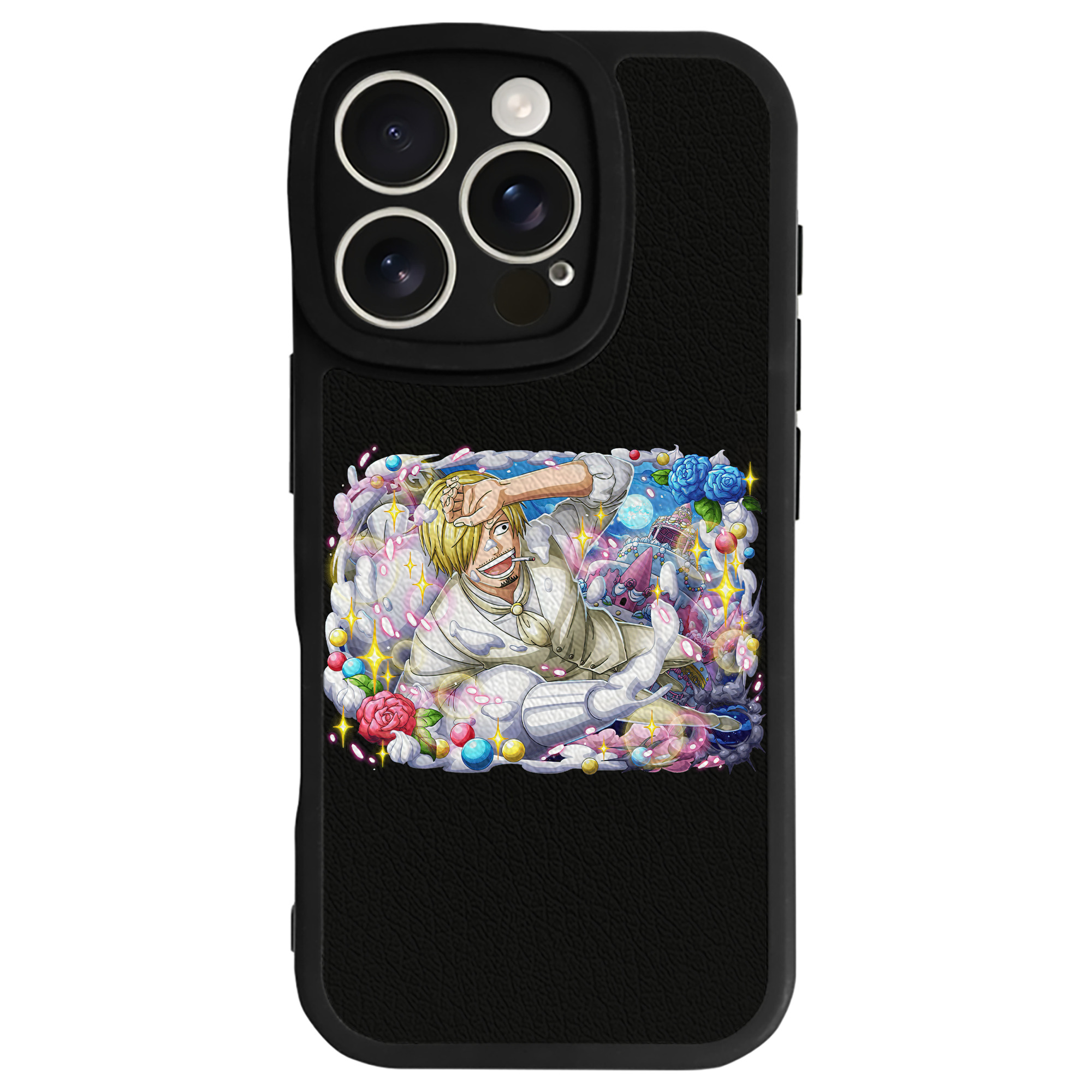 （画像用） ワンピース サンジ ONE PIECE Sanji 【iPhone 16シリーズ対応】シリコンスマホケース（レザー調） 材質：シリコン
